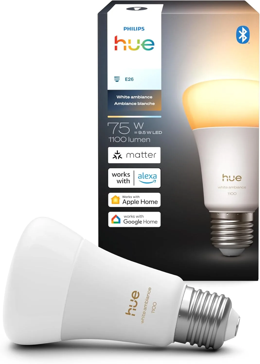 Philips Hue スマート電球 E26 ホワイトグラデーション（75W相当・1100lm） 